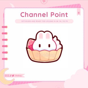 Dessert Bunny Channel Point Icon for Twitch | Stream Graphics | Cute Emotes