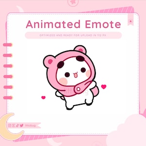 Animated Bear Spin Emote (Pink, White) for Twitch, YouTube, Discord | Animal Emotes