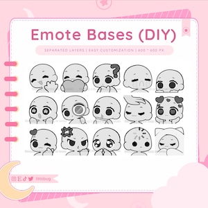 Emote Base Pack #1 | DIY | Emote Template for Twitch, Discord, Youtube Emotes