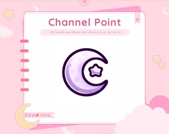 Moon Channel Point Icon for Twitch | Celestial Emotes | Sun and Stars