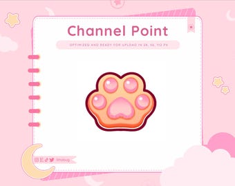 Orange Cat Paw Channel Point Icon | Twitch Emote