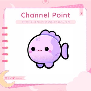 Sea Fish Channel Point Icon for Twitch | Witch Emotes | Pink Magic Stream