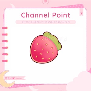 Strawberry Channel Point Icon for Twitch, YouTube, Discord | Cute Stream Graphics