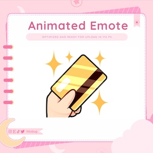 Emote animée glisser carte de crédit (peau claire) pour Twitch, YouTube, Discord | Emote en streaming animé amusant