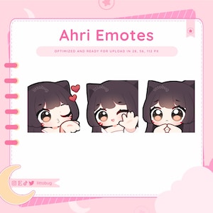 Ahri Emotes (3 Pack) for Twitch, YouTube, Discord | League of Legends Stream Emotes
