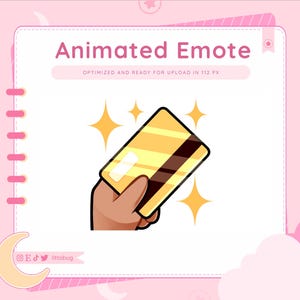 Emote animado de deslizar tarjeta de crédito (piel mediana) para Twitch, YouTube y Discord / Emotes animados económicos