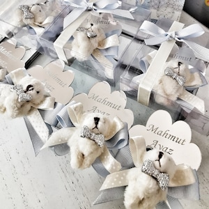 Personalized Teddy Bear Baby Shower Magnets In Bulk, Personalized Gift , Birthday Party Magnets, Thank You Beary Much Favors