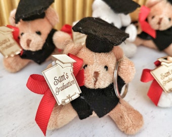 Personalized Graduation Teddy Bear Keychain Favors, Custom Bulk College Graduation Gifts, Preschool Graduation, Thank you For Coming