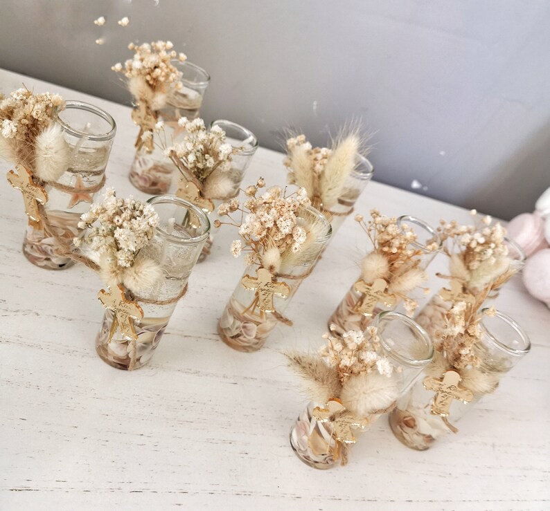 Personalized Seashell Gel Candle Baptism Favors Custom Glass Etsy