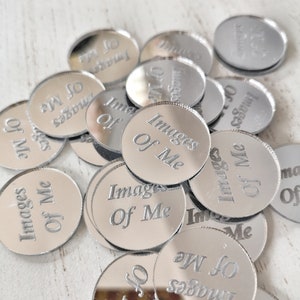 Etiquetas redondas plateadas con espejo personalizadas, etiquetas con logotipo de marca personalizado, etiquetas de agradecimiento, etiquetas de recuerdo de fiesta, fichas de recepción
