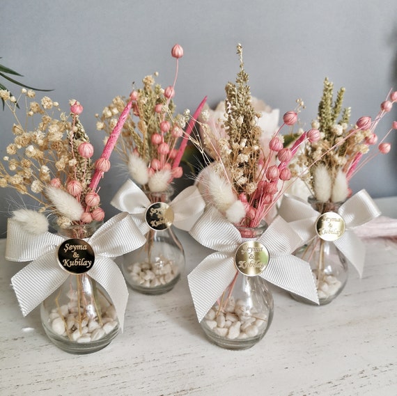 Customized Dry Flower Glass Vase Wedding Favor Glass Vase Etsy