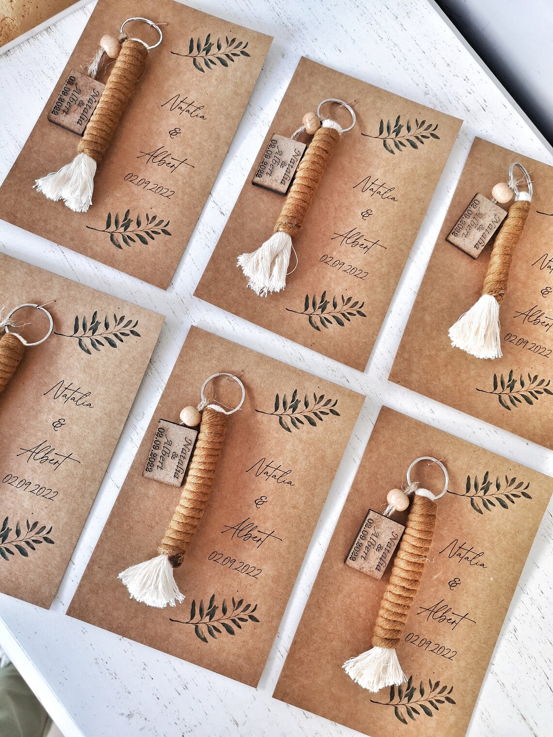 Natural Color Macrame Keychain Wedding Favor Boho - Etsy