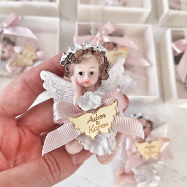 Personalized Angel Magnet Baptism Favor, Custom Design Angel Magnet Decor, Unique Party Favor for Baby Girl, Gift for Guests, 1st Birthday