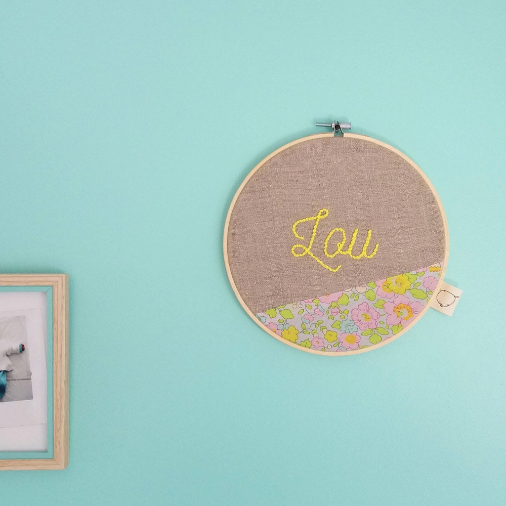 Cadre Prénom Personnalisable Écriture Jaune