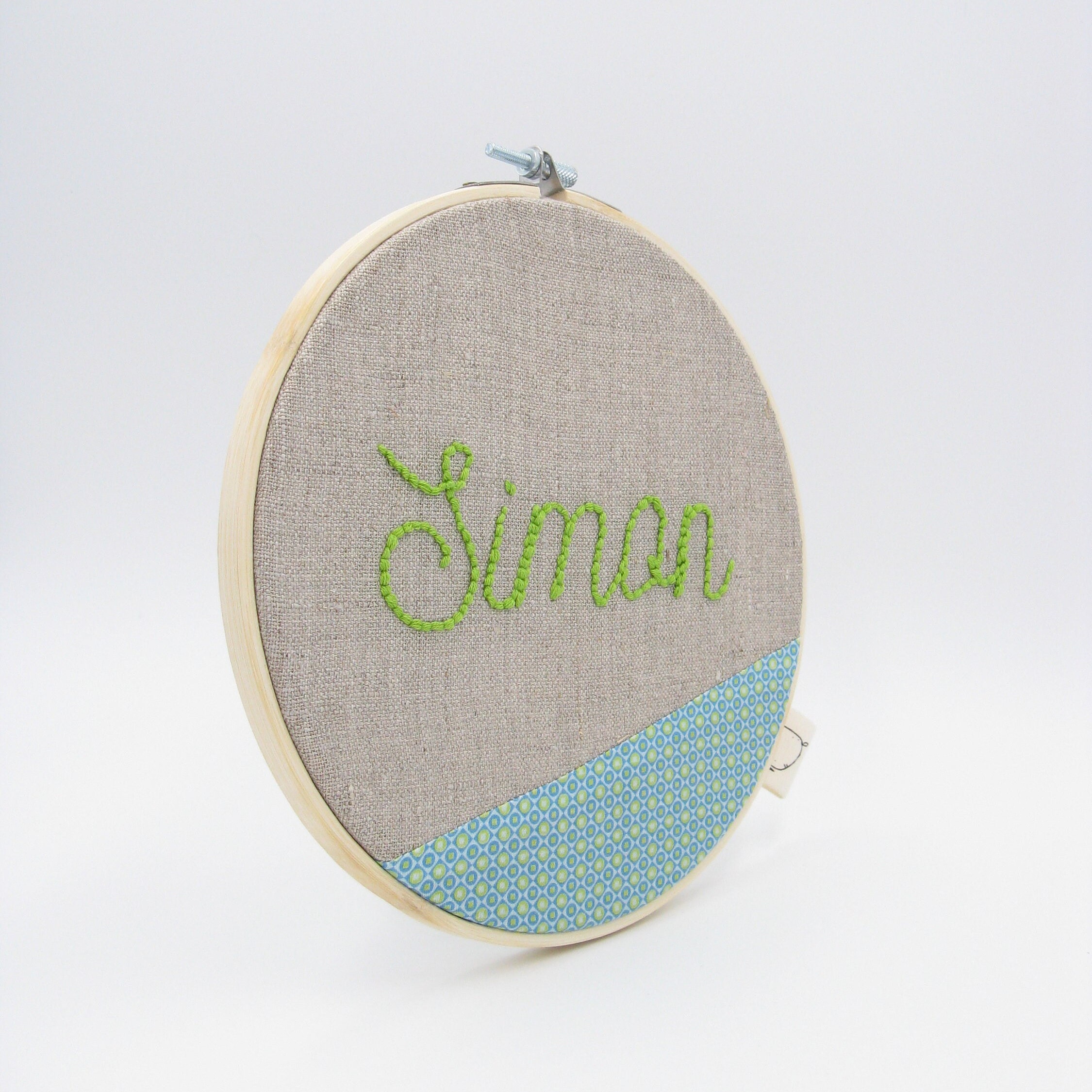 Cadre Prénom Personnalisable Écriture Vert