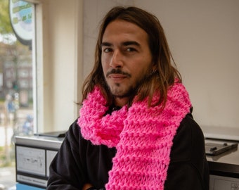 Electrificeren Aankondiging Regenboog Neon roze sjaal - Etsy Nederland