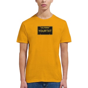 Customizable California License Plate T-Shirt - Multiple Colors Available!