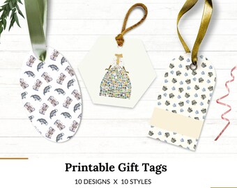 Digital printable gift tags - Afternoon Tea