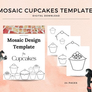 Mosaik Designvorlage - Cupcakes