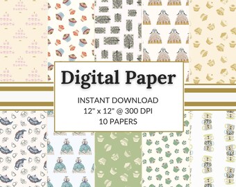 Digital printable gift wrapping paper - Sweet tea