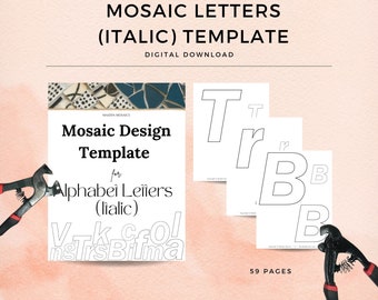 Mosaic design template - letters (italics)