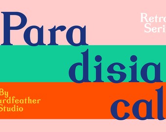 Paradisiacal Font for Personal and Commercial Use, OTF, SVG, Bold, Modern, Serif