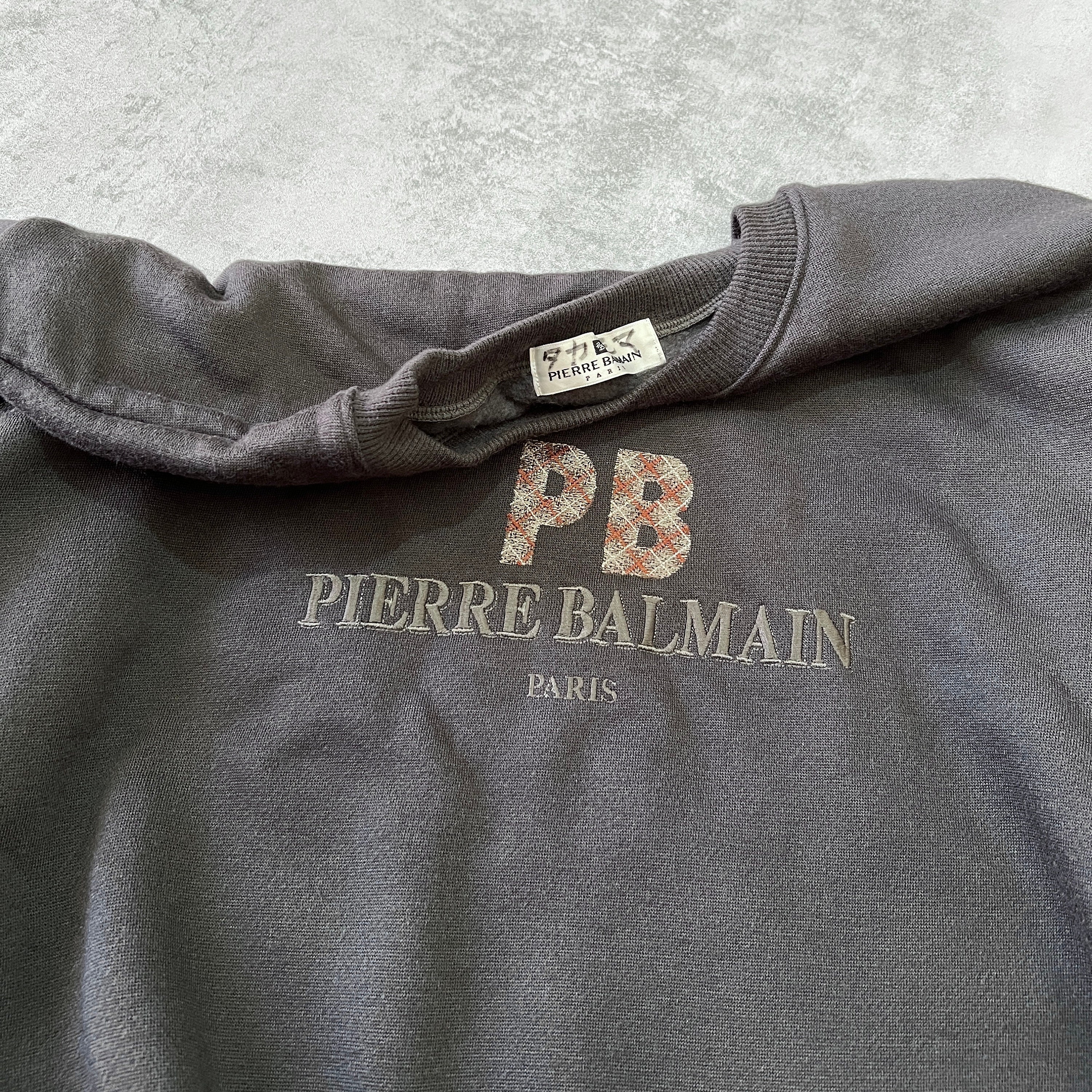 Pierre Balmain RARE 1990s Heavyweight Embroidered Sweatshirt