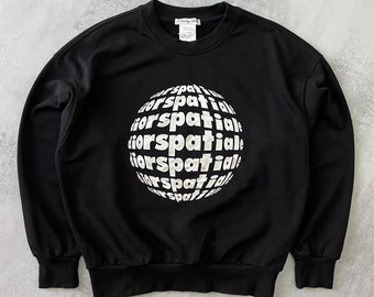 Sudadera vintage Dior con logo estampado, talla M, de diseñador de los 90, cuello redondo.