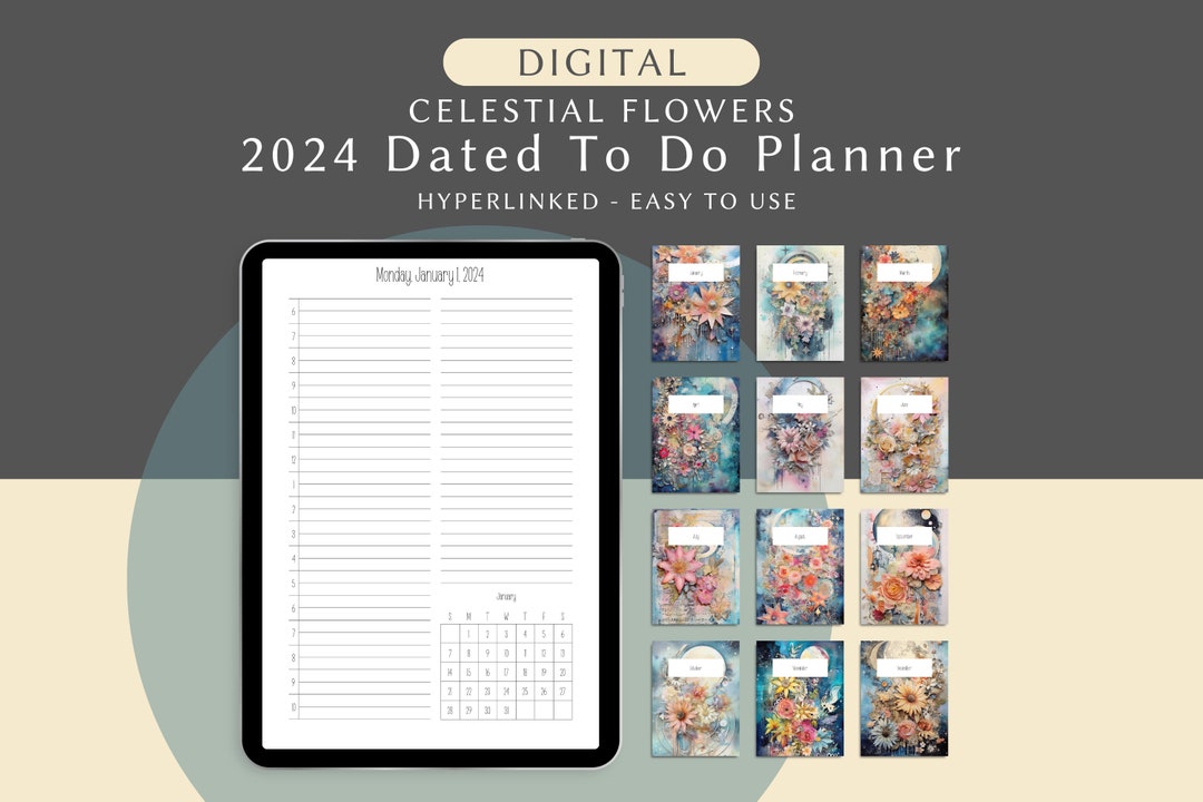 2024 Dated to Do Digital Planner, Hyperlinked Daily Planner With ...