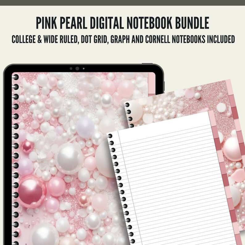 Pearl Digital Notebook Bundle Digital Notebook With Tabs Etsy