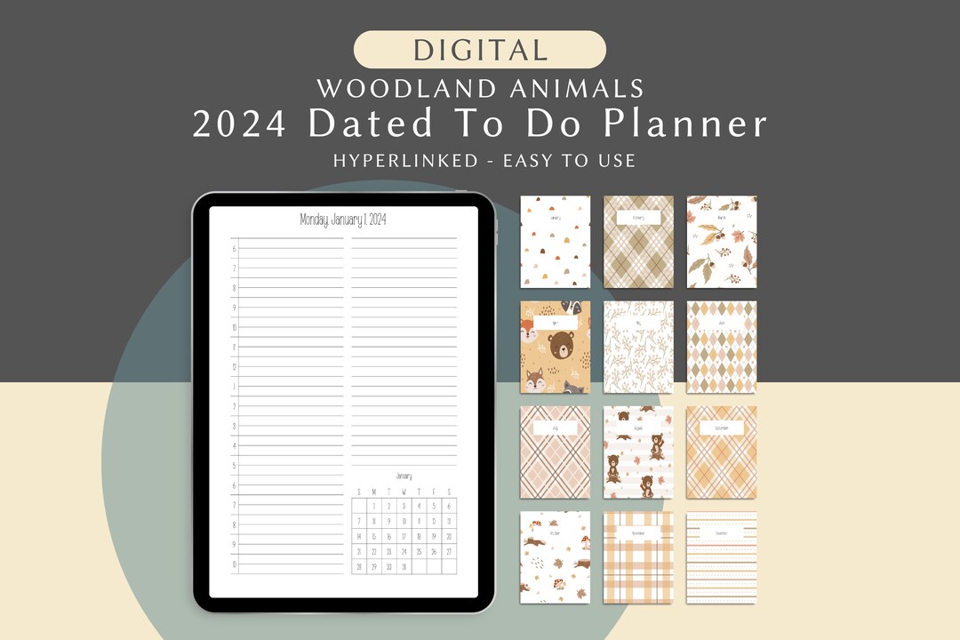 2024 Dated to Do Digital Planner, Hyperlinked Daily Planner With ...