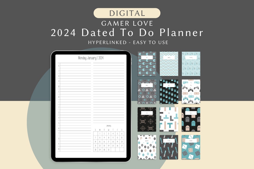 2024 Dated to Do Digital Planner, Hyperlinked Daily Planner With ...