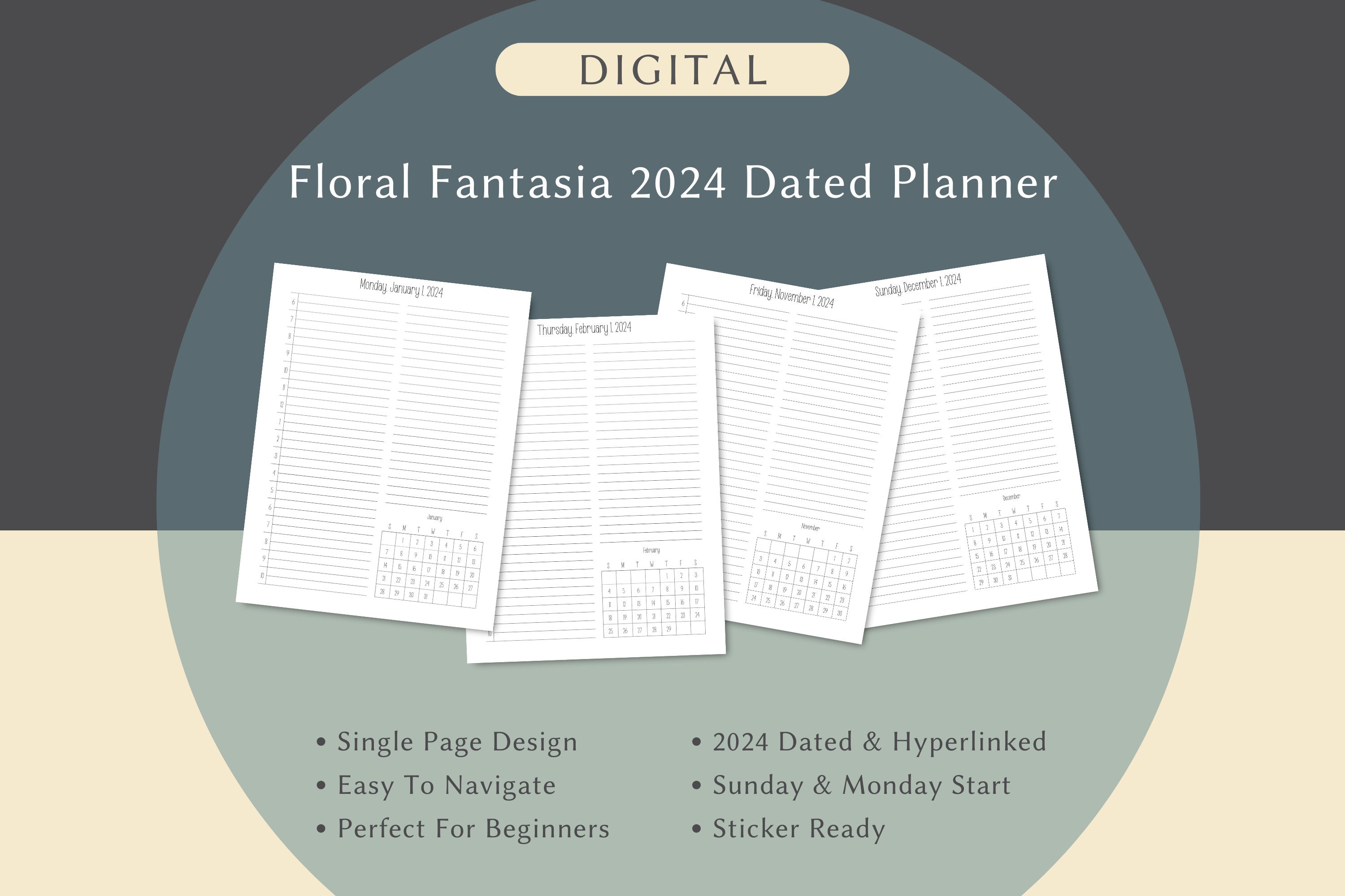 2024 Dated to Do Digital Planner, Hyperlinked Daily Planner With ...