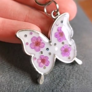 Butterfly Resin Dog Tag Keyring Pet ID Tag