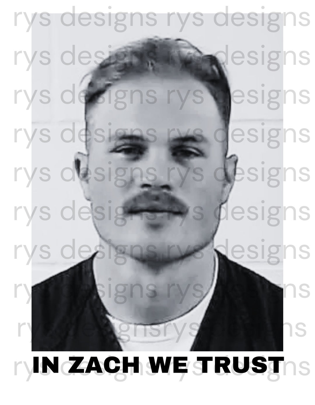 Zach Bryan Mugshot in Zach We Trust Etsy