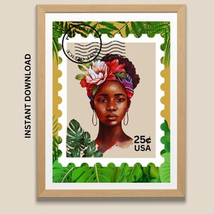 Black Girl Printable Wall Art | Black Girl Wall Art | Black Girl Poster | Black Woman Poster | Black Woman Art | Afro American Art