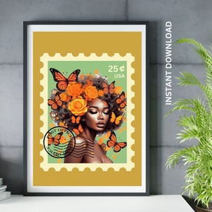 Black Woman Art | Black Girl Printable Wall Art | Black Girl Wall Art | Black Girl Poster | Black Woman Poster | Black Woman Art