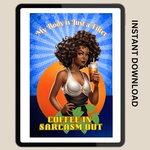 Black woman wall art digital| African American wall art digital print | Black Girl Wall Art