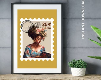 Black Girl Poster Wall Art, Gift For Black Girl, Black Girl Print, Woman Art Decor