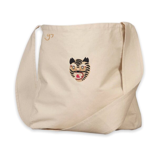 traditional korean tiger embroidered tote bag | gashinas