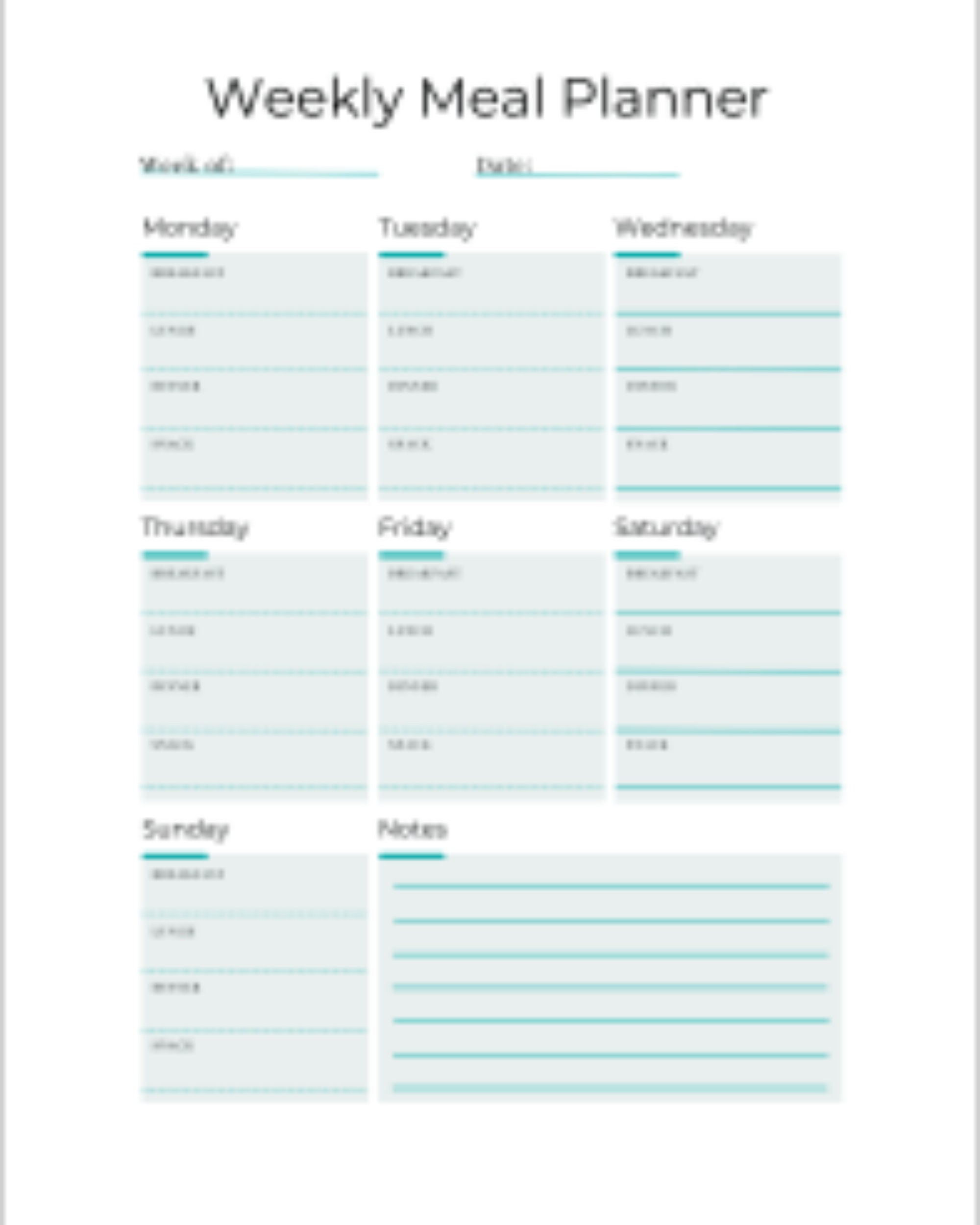 Minimalist Printable Daily Weekly Meal Plan, Food Diary Tracker, Meal ...