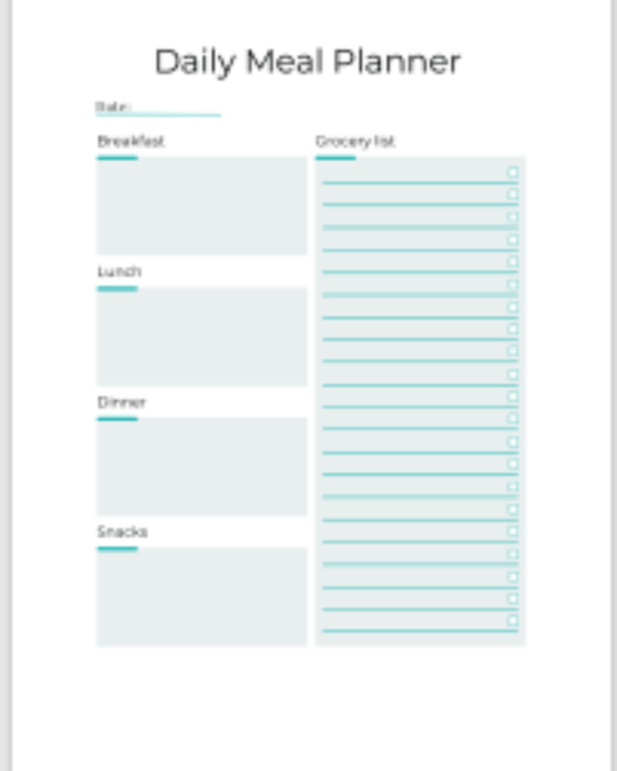 Minimalist Printable Daily Weekly Meal Plan, Food Diary Tracker, Meal ...