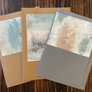 Juego de 3 tarjetas de felicitación con sobres, pintadas a mano.