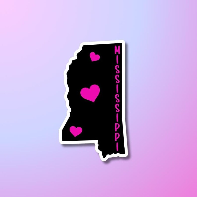 Mississippi Sticker Home State Stickers Decal for Water Bottle, Laptop