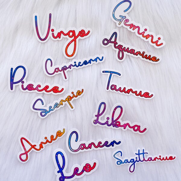Zodiac Sign Sticker | Car Decal | Libra, Capricorn, Pisces, Taurus, Aquarius, Aries, Gemini, Scorpio, Sagittarius, Virgo, Leo, Cancer