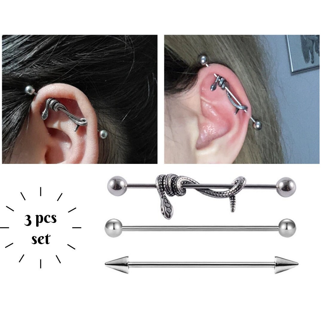 Jolly Kom langs om het te weten peddelen Industrial piercing - Etsy Nederland