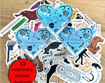 Veterinary professionals sticker pack, vet tech stickers, cute vet med stickers, vet tech sticker pack, vet med,gifts for vet tech week 2024