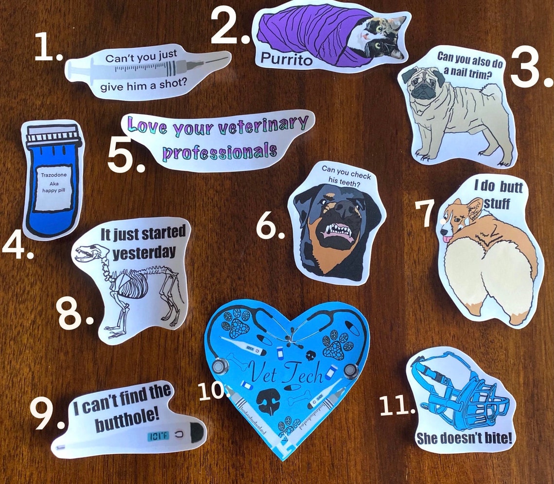 Veterinary Professionals Sticker Pack Vet Tech Stickers Etsy