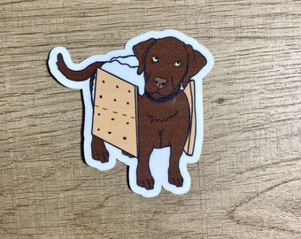 Chocolate lab s’more Halloween sticker, dog sticker, waterproof sticker, laptop sticker, hydroflask sticker,water bottle sticker, Halloween