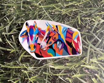 Rainbow horse vinyl sticker, waterproof sticker, water bottle sticker, laptop vinyl sticker, horse sticker, rainbow horse sticker,